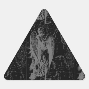 Sticker Triangulaire Symbole Virgo Constellation Hevelius Décor noir