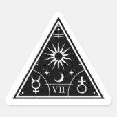 Sticker Triangulaire Symboles mystiques (Devant)