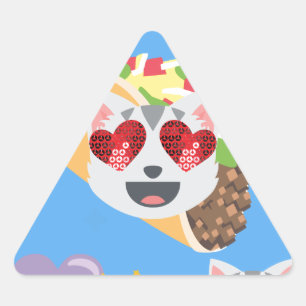 Sticker Triangulaire taco cat emoji