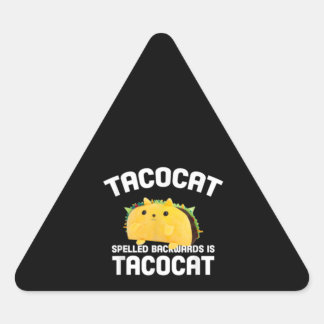 Sticker Triangulaire Taco Chat Écrit À L'Arrière Est Taco Chat