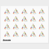 Sticker Triangulaire Tapisserie aux couleurs Abstraites (Feuille)