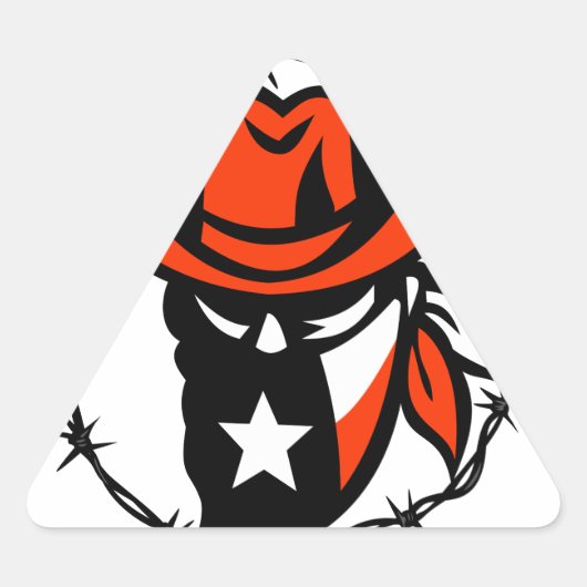 Sticker Triangulaire Texan Outlaw Texas Drapeau Barb Fil Icône (Devant)