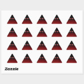 Sticker Triangulaire Texture noire en cuir rouge (Feuille)