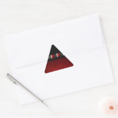 Sticker Triangulaire Texture noire en cuir rouge (Enveloppe)