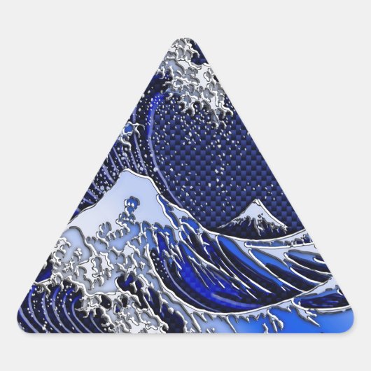 Sticker Triangulaire The Great Hokusai Wave Carbon Fiber (Devant)