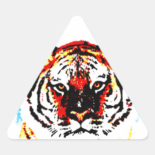 Sticker Triangulaire Tigre sauvage