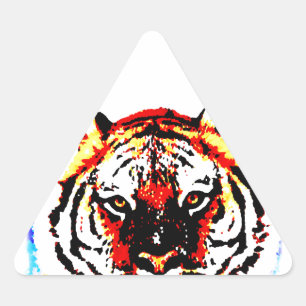 Sticker Triangulaire Tigre sauvage