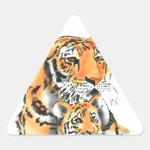 Sticker Triangulaire Tigress and Cub