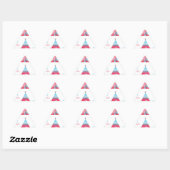 Sticker Triangulaire tipi rose (Feuille)
