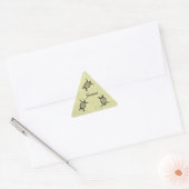 Sticker Triangulaire Tortues de mer DIY sur jaune (Enveloppe)