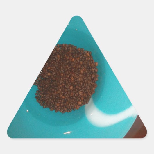 Sticker Triangulaire Touch of the Sea : A Cyan Bowl of Coffee (Devant)