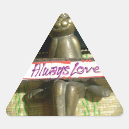 Sticker Triangulaire Toujours Aimer Inspirational Rabbit Art Design d'i (Devant)