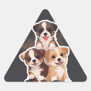 Sticker Triangulaire Tour des marionnettes - Art animal de compagnie mi