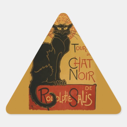 Sticker Triangulaire Tournee de Conversation Noir Chat noir (Devant)