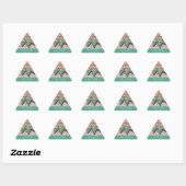 Sticker Triangulaire Tranche de pastèque géométrique rose fête d'annive (Feuille)