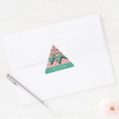 Sticker Triangulaire Tranche de pastèque géométrique rose fête d'annive (Enveloppe)