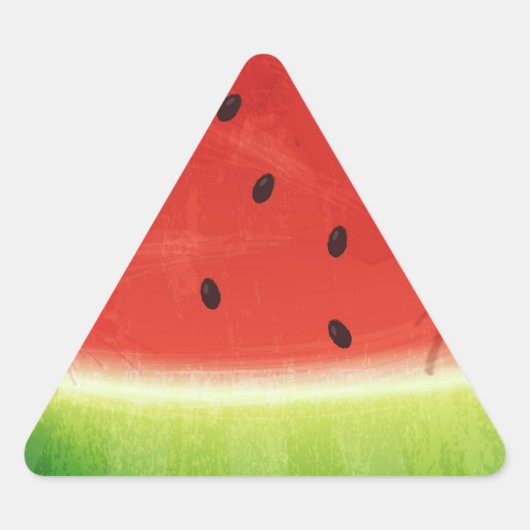Sticker Triangulaire Tranche géante de pastèque à l'aquarelle mignonne (Devant)
