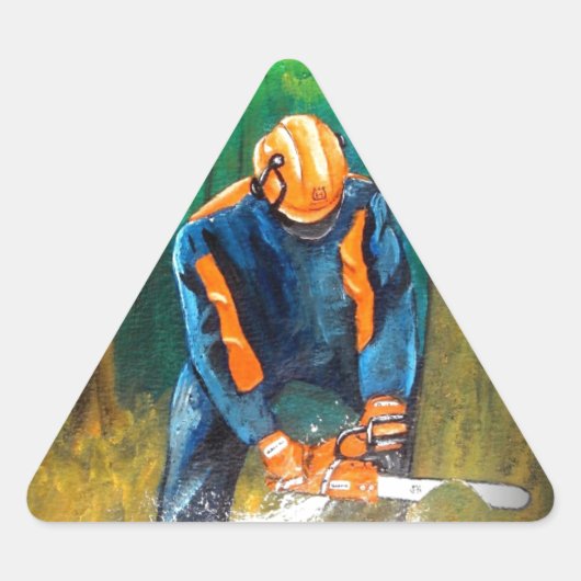 Sticker Triangulaire Tree Surgeon Arborist Forester (Devant)
