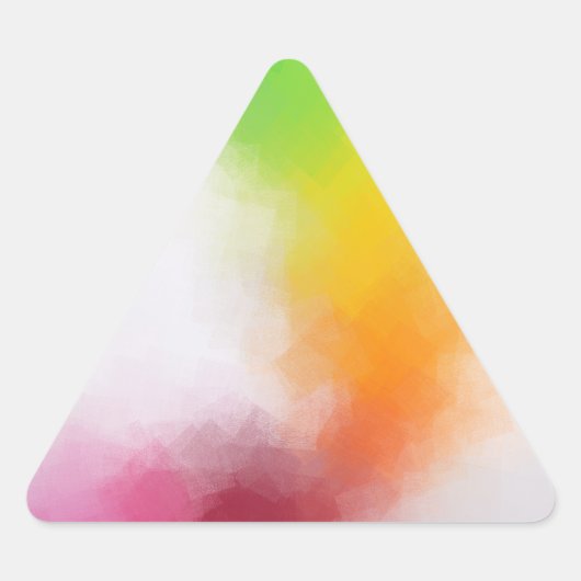 Sticker Triangulaire Trendy Art Abstrait Jaune Bleu Vert Rose Rouge (Devant)