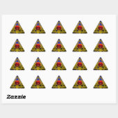 STICKER TRIANGULAIRE TRIANGLE CELTIQUE OR AVEC RUBY ROUGE (Feuille)