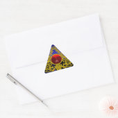 STICKER TRIANGULAIRE TRIANGLE CELTIQUE OR AVEC RUBY ROUGE (Enveloppe)