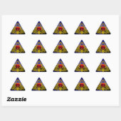 STICKER TRIANGULAIRE TRIANGLE CELTIQUE OR AVEC RUBY ROUGE (Feuille)