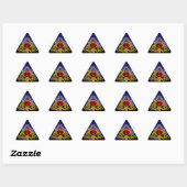 STICKER TRIANGULAIRE TRIANGLE CELTIQUE OR AVEC RUBY ROUGE (Feuille)