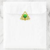 STICKER TRIANGULAIRE TRIANGLE CELTIQUE OR AVEC SHAMROCK (Sac)