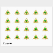 STICKER TRIANGULAIRE TRIANGLE CELTIQUE OR AVEC SHAMROCK (Feuille)
