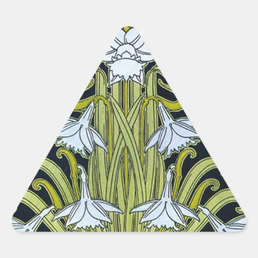 Sticker Triangulaire Triangle de fleurs Art nouveau (Devant)