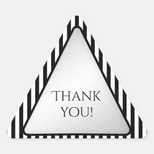 Sticker Triangulaire Triangle géométrique en bande noire/blanche en Mer
