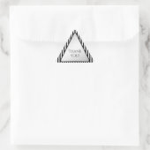 Sticker Triangulaire Triangle géométrique en bande noire/blanche en Mer (Sac)