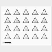 Sticker Triangulaire Triangle géométrique en bande noire/blanche en Mer (Feuille)