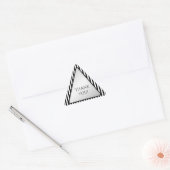 Sticker Triangulaire Triangle géométrique en bande noire/blanche en Mer (Enveloppe)