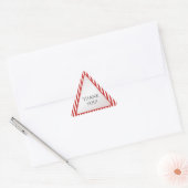 Sticker Triangulaire Triangle géométrique en bande rouge/blanche Merci (Enveloppe)