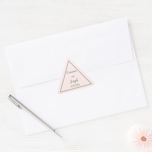 Sticker Triangulaire Triangle rose moderne simple Mariage géométrique (Enveloppe)