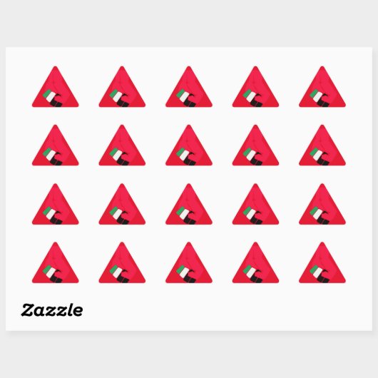 STICKER TRIANGULAIRE TRIANGLE ROUGE (Feuille)
