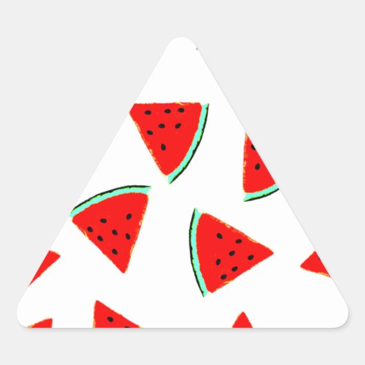 Sticker Triangulaire Triangles Motifs de pastèque (Devant)