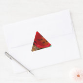 Sticker Triangulaire Tulipe jaune printemps et rouge (Enveloppe)