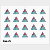 Sticker Triangulaire Tulipe rouge sur ardoise gris bleu (Feuille)
