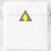 Sticker Triangulaire Tux jaune sur gris (Sac)