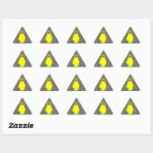 Sticker Triangulaire Tux jaune sur gris (Feuille)