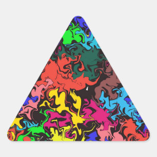 Sticker Triangulaire Twirls colorés Abstraits /