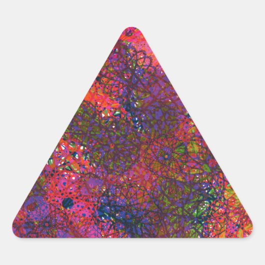 Sticker Triangulaire Un cercle abstrait multicolore (Devant)