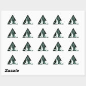 Sticker Triangulaire Unicorne dans les bois profonds (Feuille)