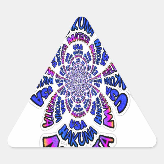 Sticker Triangulaire USA Celebration : Lovely Fun Text Dynamic Art (Devant)