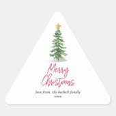 Sticker Triangulaire Vacances de Noël Arbre à Pins d'Eau (Devant)