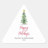 Sticker Triangulaire Vacances de Noël Arbre à Pins d'Eau (Devant)