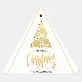 Sticker Triangulaire Vacances de Noël Gold (Devant)