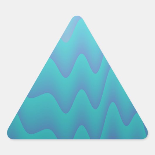 Sticker Triangulaire Vagues Abstraites Bleu Turquoise (Devant)